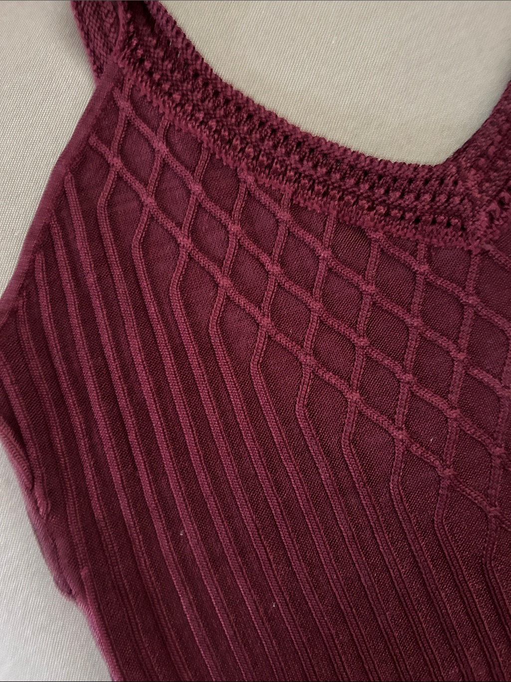 White House Black Market Sleeveless Knit Tank In Deep Wine